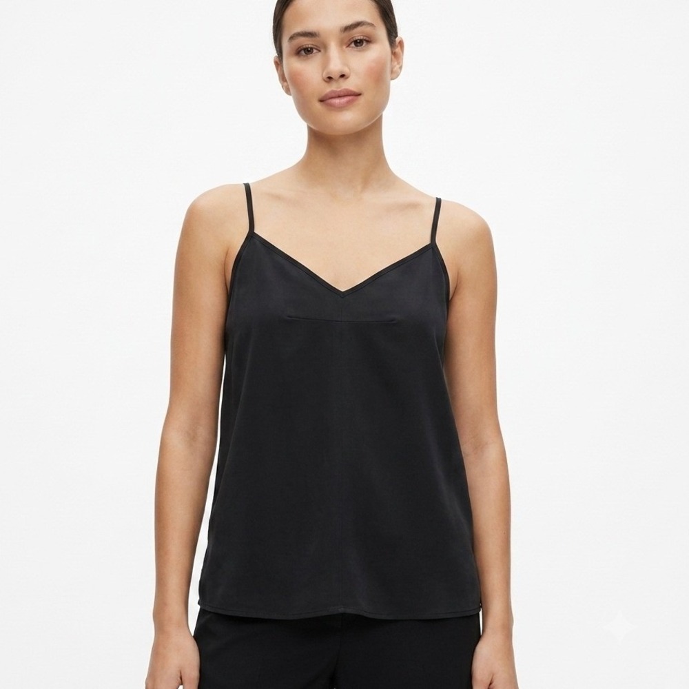 Devan Gregori Camisole Woman Small Black V-Neck Adjustable Strap Minimalist Tank